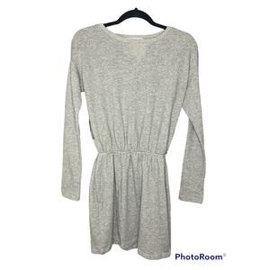 BCBGeneration Grey Long Sleeve Fitted Waist Line Fit Flare Mini Dress XS